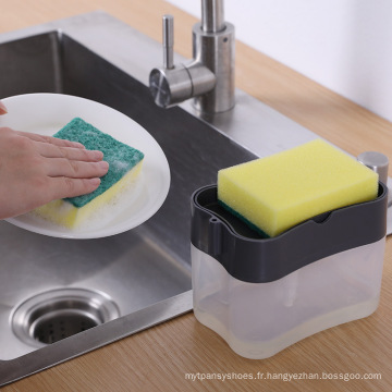 Dispensier de cuisine de salle de bain créative Boîte de lavage du support d&#39;éponge Sponge 2 en 1 MANUEL PRESSE DISTRONNER SOAP EXIDE